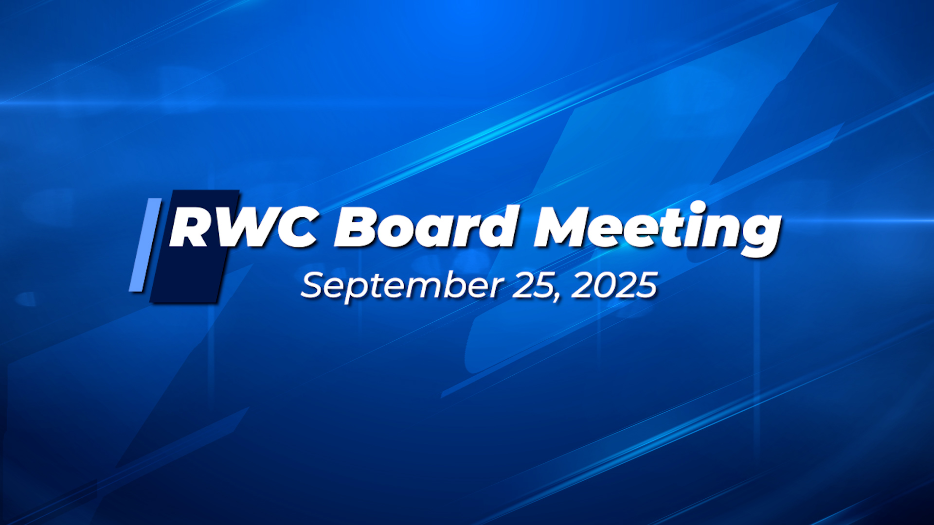 Rossmoor Walnut Creek Board Meeting on September 25, 2025