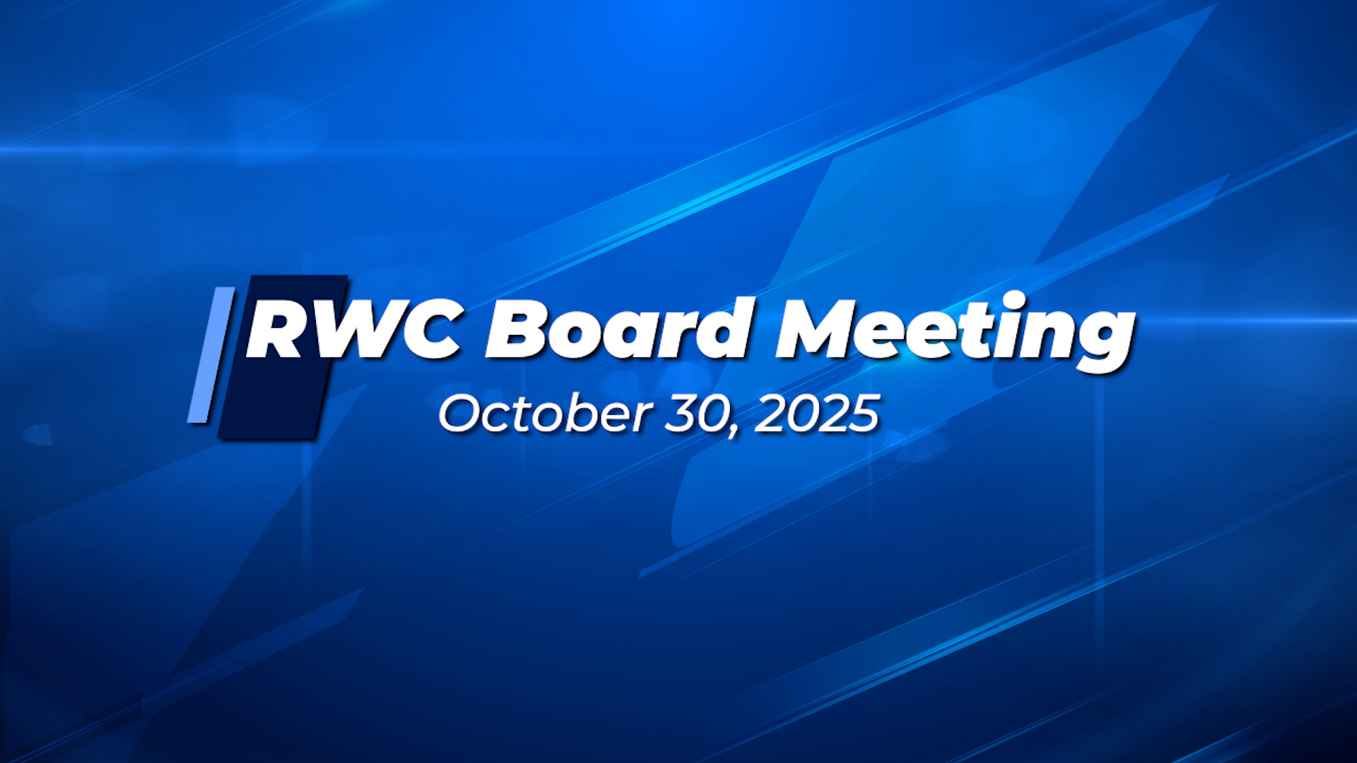 Rossmoor Walnut Creek Board Meeting on October 30, 2025